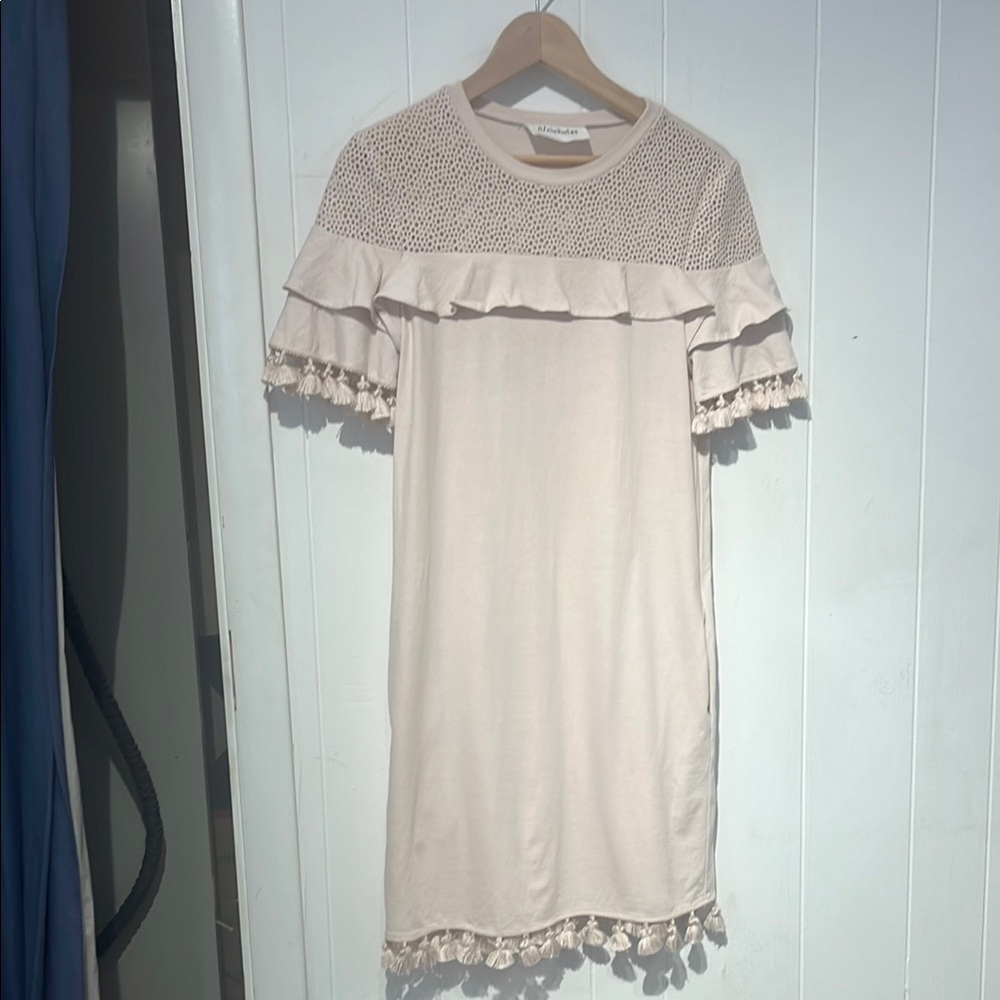 Nicholas Pink Sheath Dress with Flutter Sleeves